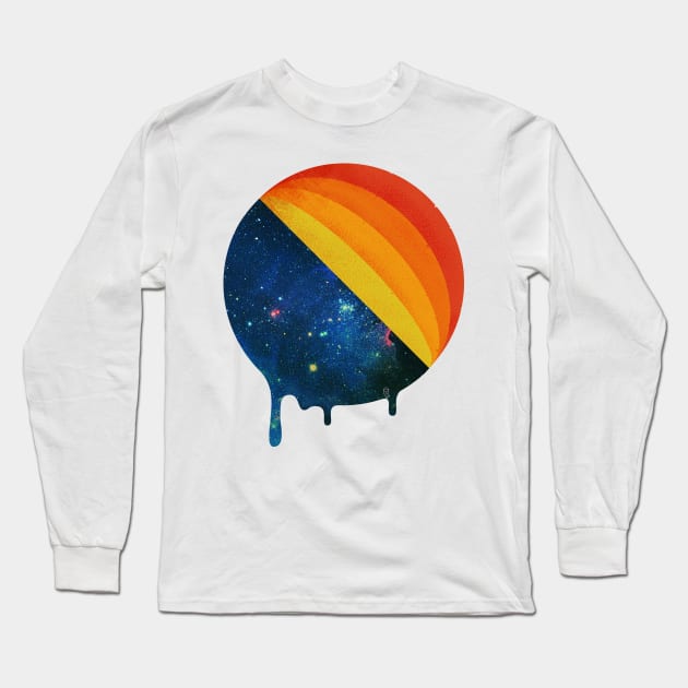 Cosmic retro ice cream roll melting Long Sleeve T-Shirt by OwlyChicStudio